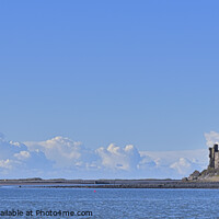 Buy canvas prints of Barrow-in-Furness and the Piel Channel Castle and light house by Russell Finney