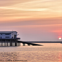 Buy canvas prints of Sunset over Barrow-in-Furness and the Piel Channel  by Russell Finney