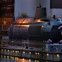 Buy canvas prints of Anson the fifth of seven Astute-class attack submarines by Russell Finney