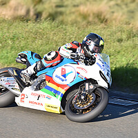 Buy canvas prints of 2016 IOM TT road races, Bruce Anstey – Valvoline Padgetts Honda by Russell Finney