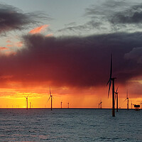 Buy canvas prints of Merkur wind farm Germany by Russell Finney