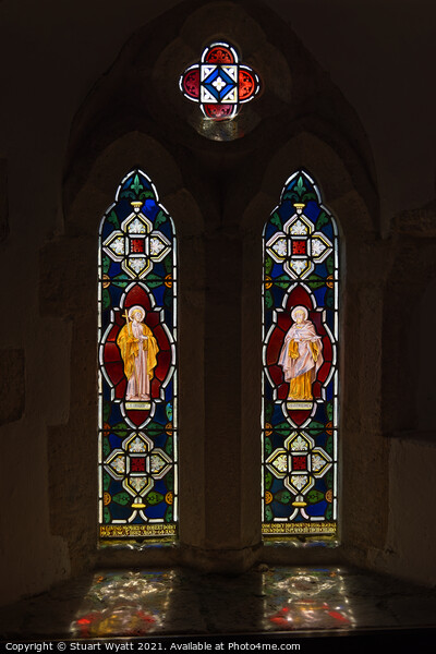 Stained Glass Window, St Peter's Church, Church Kn Picture Board by Stuart Wyatt