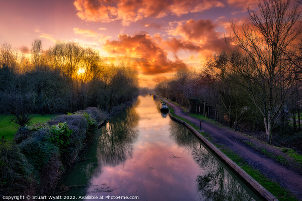 Sunset On The Canal Picture Board by Stuart Wyatt