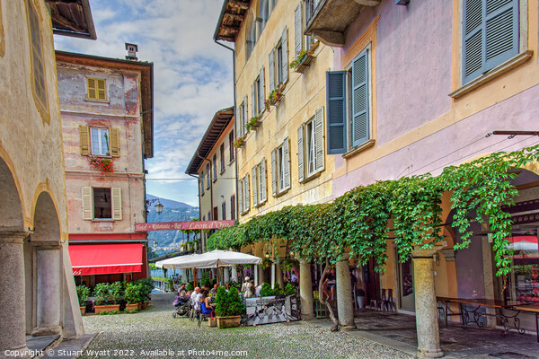 Street Scene at Orta San Giulio Picture Board by Stuart Wyatt