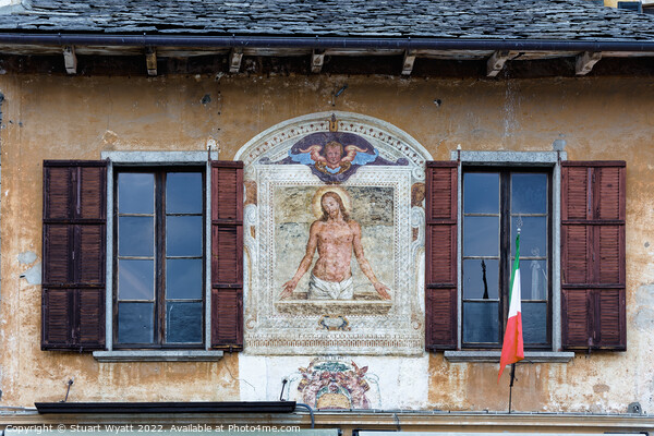 Orta San Giulio Historic Fresco Picture Board by Stuart Wyatt