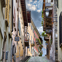 Buy canvas prints of Connobio Street, Lake Maggiore, Italy by Stuart Wyatt