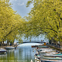 Buy canvas prints of Annecy, France: The Pont des Amours by Stuart Wyatt
