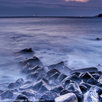 Buy canvas prints of Clavell Pier Ruins in Blue Hour by Stuart Wyatt