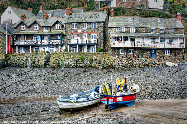 Clovelly harbour-front cottages Picture Board by Stuart Wyatt