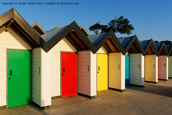 Swanage Beach Huts Picture Board by Stuart Wyatt