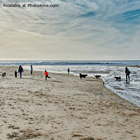 Buy canvas prints of Walking on Woolacombe Beach by Stuart Wyatt