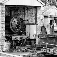 Buy canvas prints of The steam engine workshop at Swanage by Stuart Wyatt