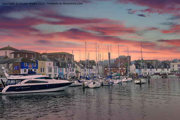 Weymouth Harbour Sunset Picture Board by Stuart Wyatt