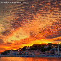 Buy canvas prints of Gold and Red Sunset at Sanary sur Mer, South of Fr by Stuart Wyatt