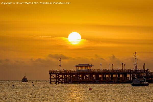 Swanage Pier Sunrise Picture Board by Stuart Wyatt