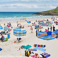 Buy canvas prints of St Ives Beach Scene by Stuart Wyatt
