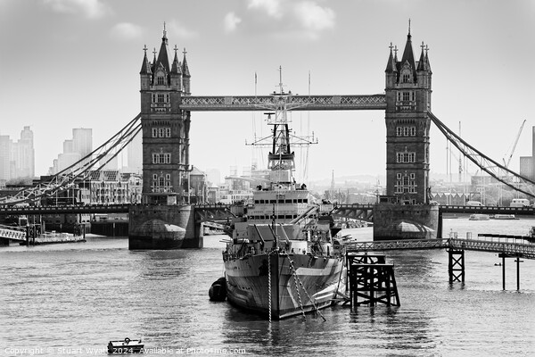 London: HMS Belfast and Tower Bridge Picture Board by Stuart Wyatt