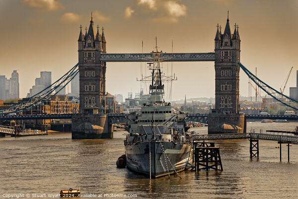 HMS Belfast and Tower Bridge Picture Board by Stuart Wyatt