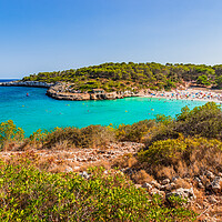 Buy canvas prints of Beautiful beach bay Cala SAmarador on Mallorca island, Spain by Alex Winter