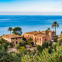 Buy canvas prints of Idyllic view of an old village at Deia on Mallorca by Alex Winter