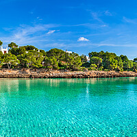 Buy canvas prints of Mallorca, Cala d Or beach bay panorama view  by Alex Winter