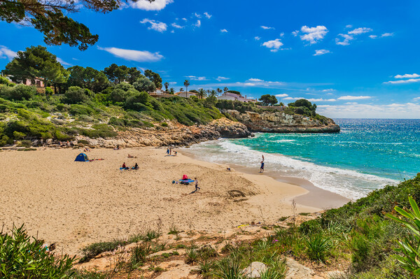 Beach seaside bay of Cala Anguila, Majorca Spain Picture Board by Alex Winter