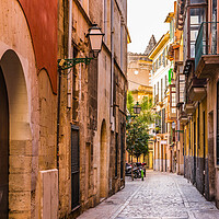 Buy canvas prints of View of narrow street at the old town of Palma de  by Alex Winter