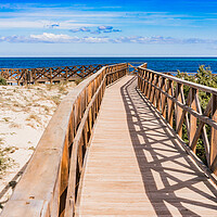 Buy canvas prints of Boardwalk to the beach of bay of Alcudia by Alex Winter
