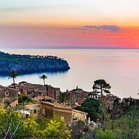 Buy canvas prints of Beautiful view of old rustic mediterranean village by Alex Winter