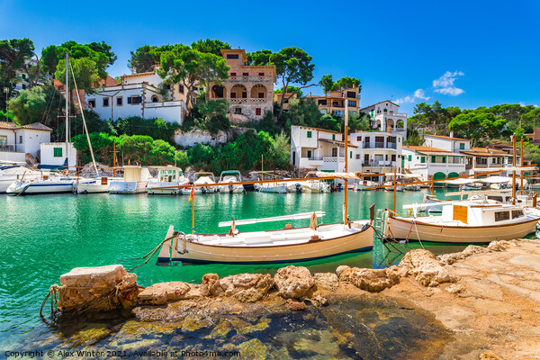 Boats at old fishing village Cala Figuera Picture Board by Alex Winter