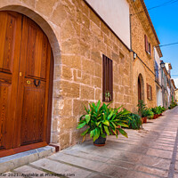 Buy canvas prints of Street with potted plants in Alcudia old town by Alex Winter