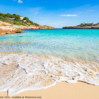 Buy canvas prints of Beautiful sand beach bay on Majorca island Spain by Alex Winter