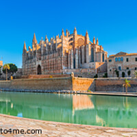 Buy canvas prints of Cathedral La Seu at the city center of Palma by Alex Winter
