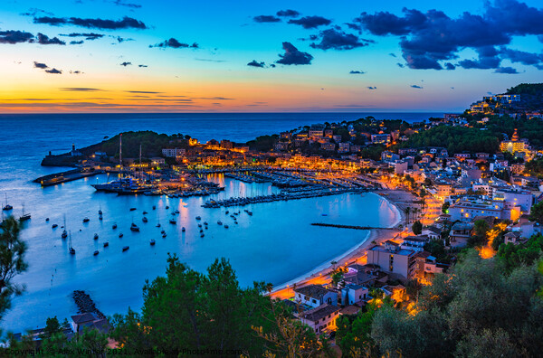 Idyllic view of Port de Soller harbour; Mallorca,  Picture Board by Alex Winter