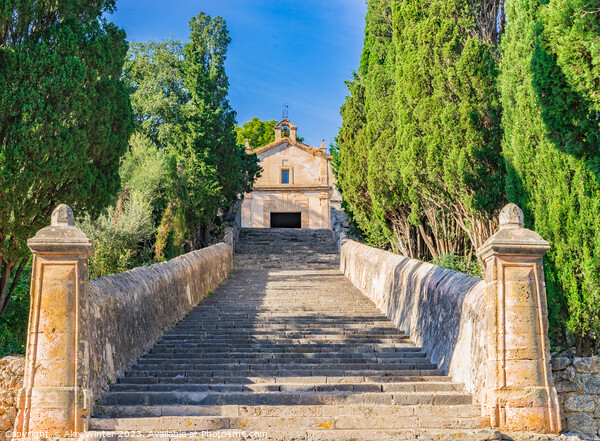 Stairway to the calvary of Pollenca on Mallorca Picture Board by Alex Winter