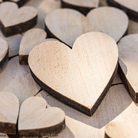 Buy canvas prints of wooden love hearts by Alex Winter