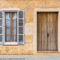 Buy canvas prints of open window shutters of rustic house by Alex Winter