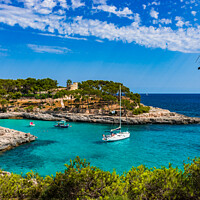 Buy canvas prints of Bay with boats on Majorca island by Alex Winter