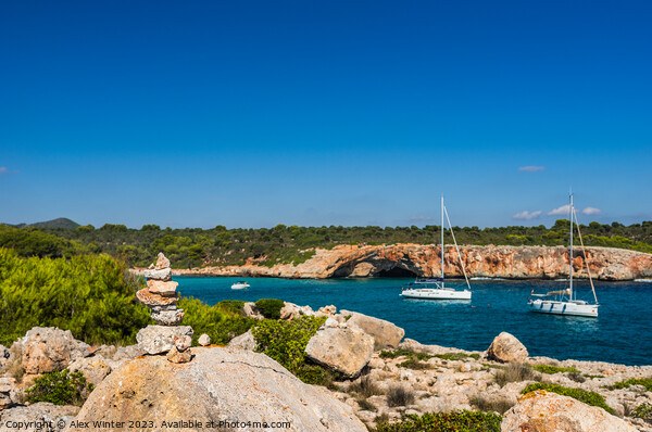 Mediterranean Sea coast of Mallorca Island Picture Board by Alex Winter
