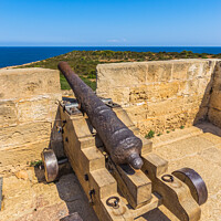 Buy canvas prints of cannon at the coast of Mallorca by Alex Winter