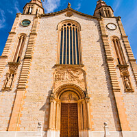 Buy canvas prints of Front view of church in Calvia by Alex Winter