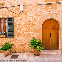 Buy canvas prints of Old town Alcudia Mallorca island old door shutter by Alex Winter