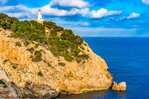Mallorca lighthouse at the cape in Cala Ratjada Picture Board by Alex Winter
