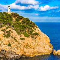 Buy canvas prints of Mallorca lighthouse at the cape in Cala Ratjada by Alex Winter