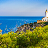 Buy canvas prints of Lighthouse at the cape in Cala Rajada by Alex Winter