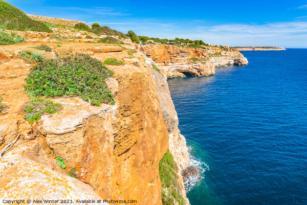 Cliffs at rocky coast on Majorca Picture Board by Alex Winter