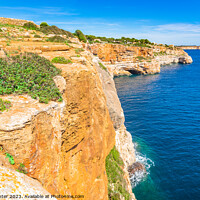 Buy canvas prints of Cliffs at rocky coast on Majorca by Alex Winter