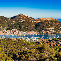 Buy canvas prints of Panoramic view of marina Port de Andratx on Majorc by Alex Winter