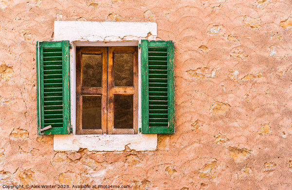 Old mediterranean open window shutters Picture Board by Alex Winter