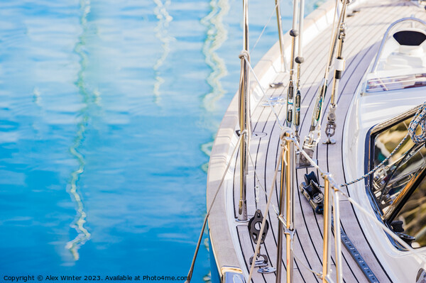 Anchored, sailing, yacht, Picture Board by Alex Winter